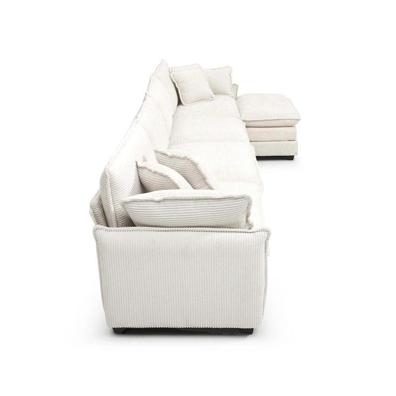 Canapé modulable en velours côtelé en forme de U