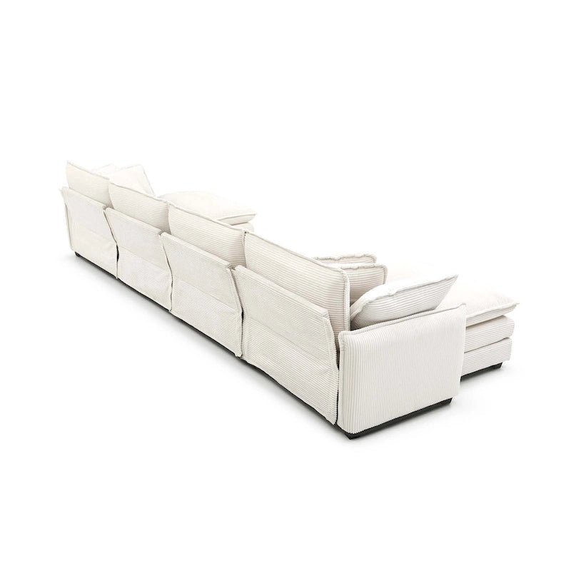 Canapé modulable en velours côtelé en forme de U