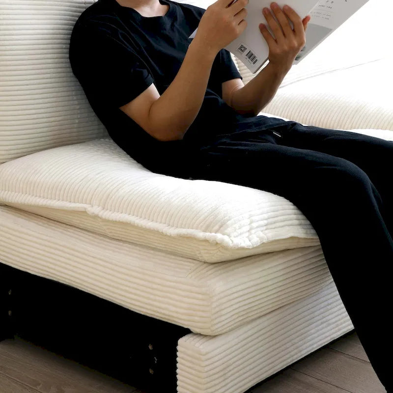 Canapé modulable en velours côtelé en forme de U