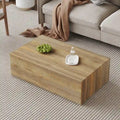 Table basse moderne en MDF, motifs de texture couleur bois clair, élégante