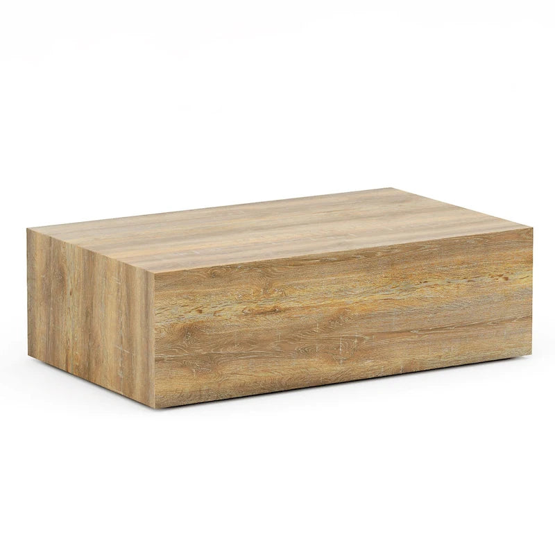 Table basse moderne en MDF, motifs de texture couleur bois clair, élégante