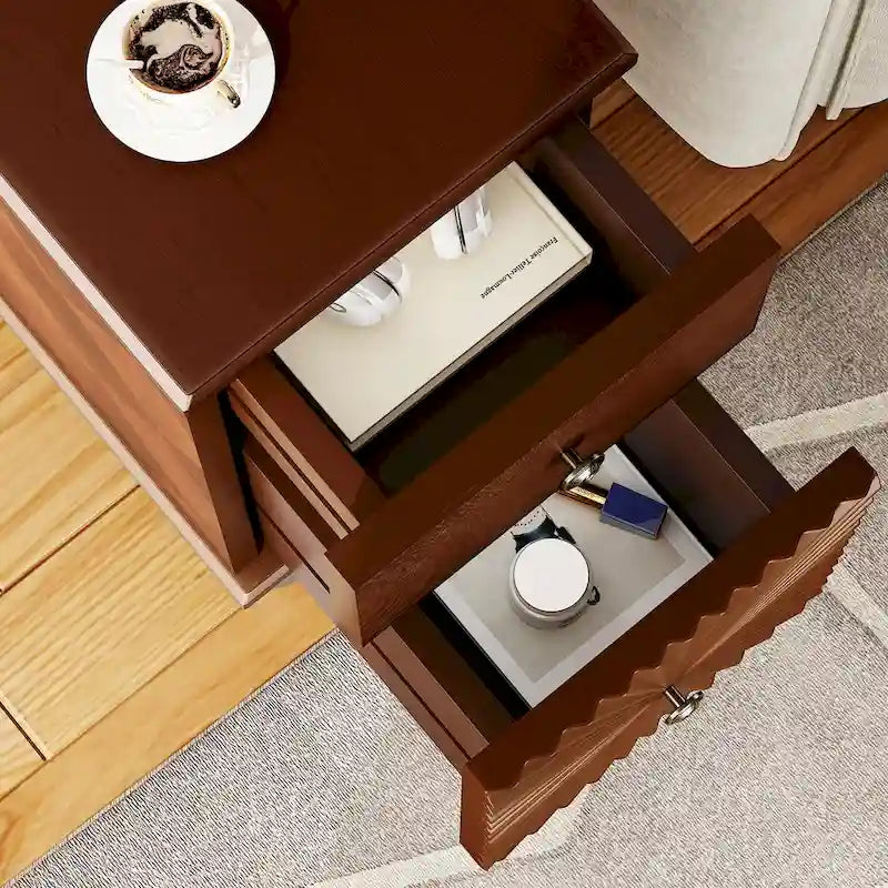 Table d'appoint de canapé moderne à 2 tiroirs