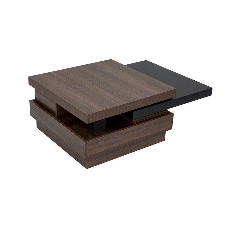 Table basse carrée à 2 niveaux, design moderne