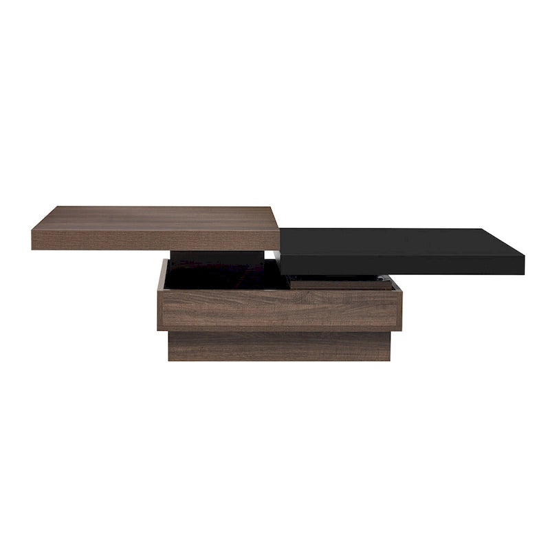 Table basse carrée à 2 niveaux, design moderne