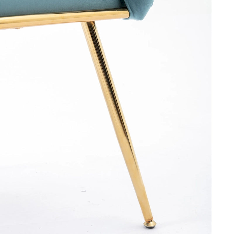 Fauteuil d'appoint moderne bleu de 73 cm, revêtu de velours