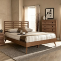 Lit plateforme en bois style moderne du milieu du siècle