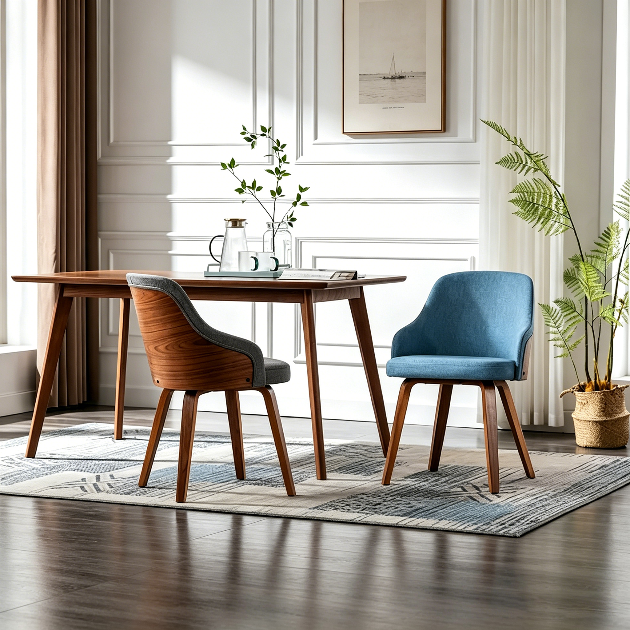 Chaises de salle à manger tapissées (lot de 2)