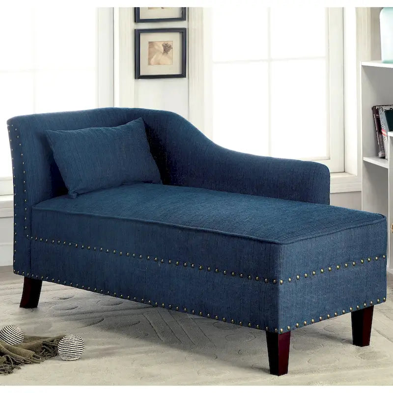 Chauffeuse en tissu de style transitoire avec clous décoratifs