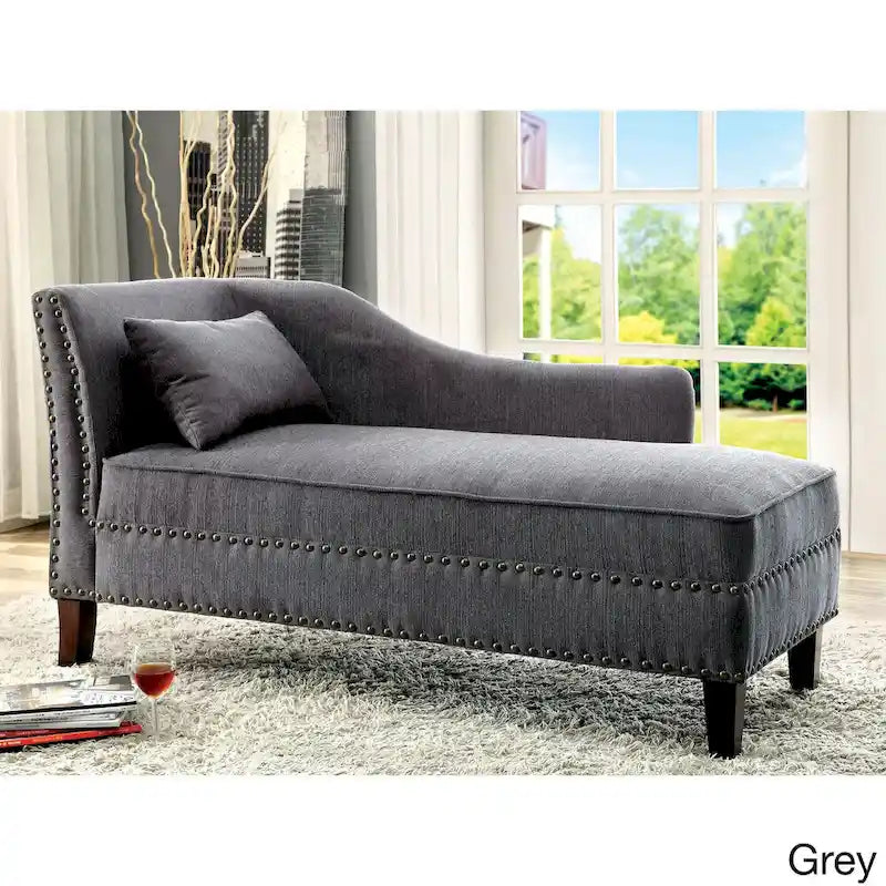 Chauffeuse en tissu de style transitoire avec clous décoratifs