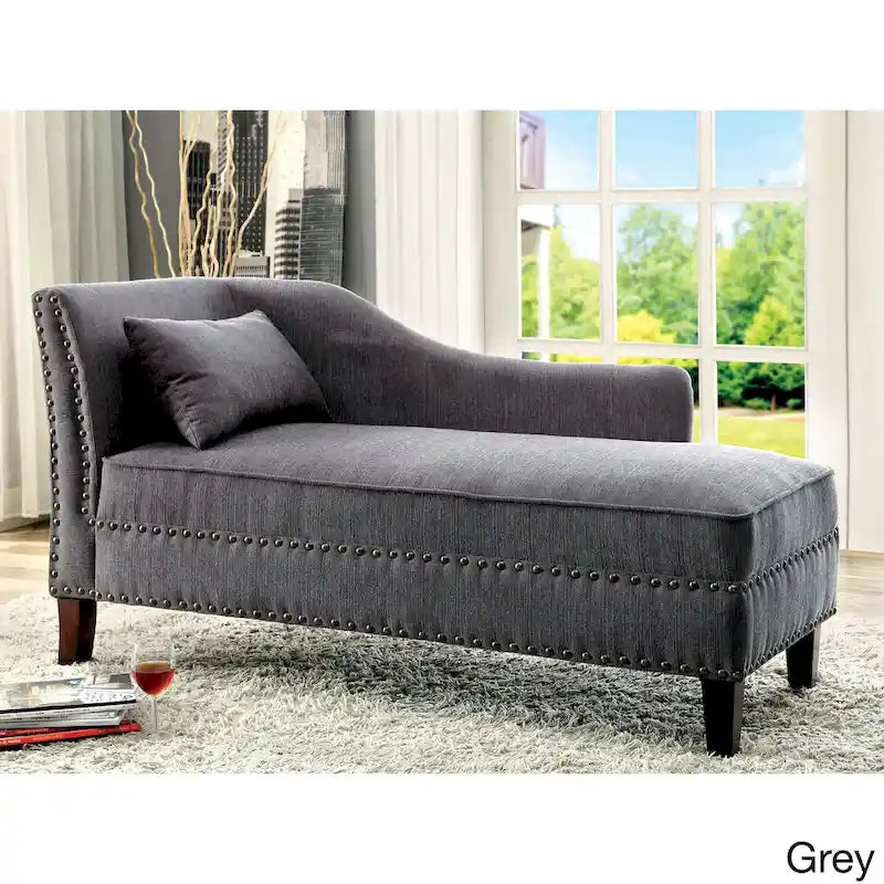 Chauffeuse en tissu de style transitoire avec clous décoratifs