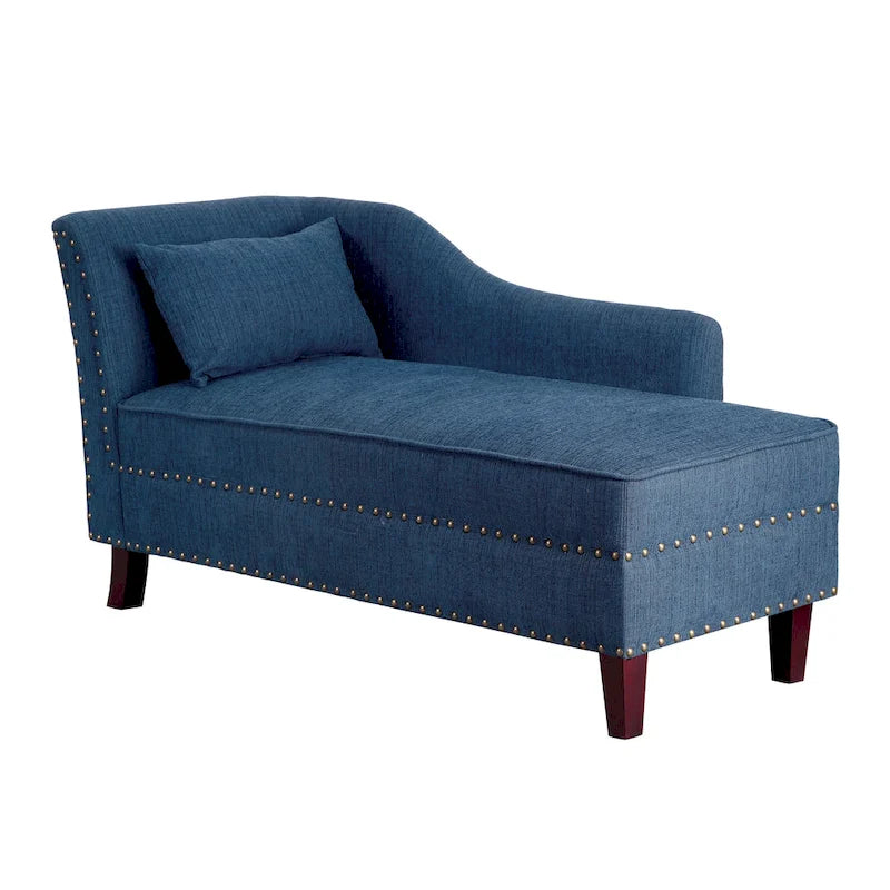 Chauffeuse en tissu de style transitoire avec clous décoratifs