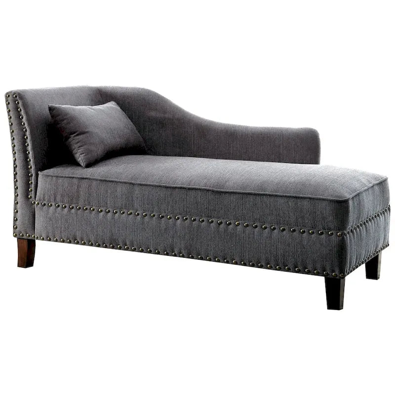 Chauffeuse en tissu de style transitoire avec clous décoratifs