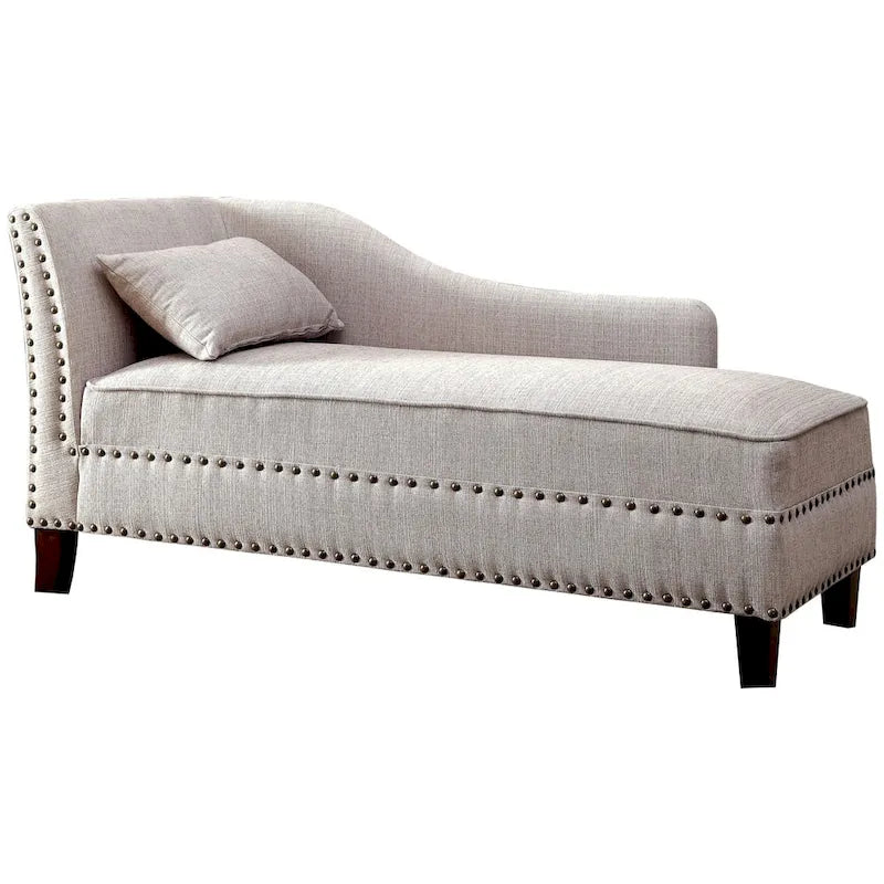 Chauffeuse en tissu de style transitoire avec clous décoratifs