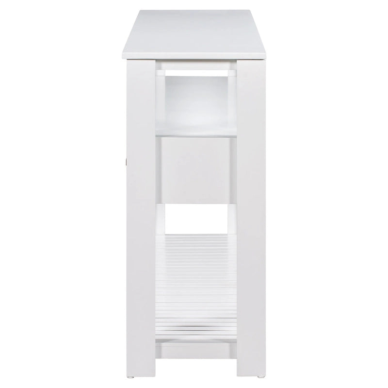 62,2 Table console moderne avec 4 tiroirs et 2 étagères
