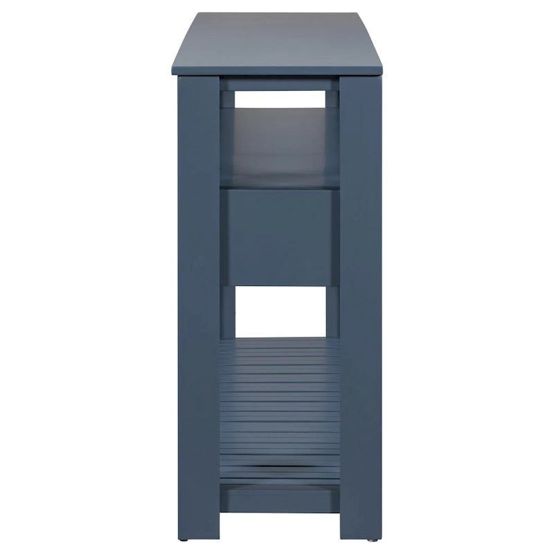 62,2 Table console moderne avec 4 tiroirs et 2 étagères