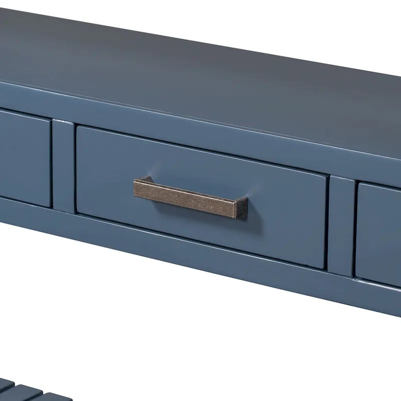 62,2 Table console moderne avec 4 tiroirs et 2 étagères