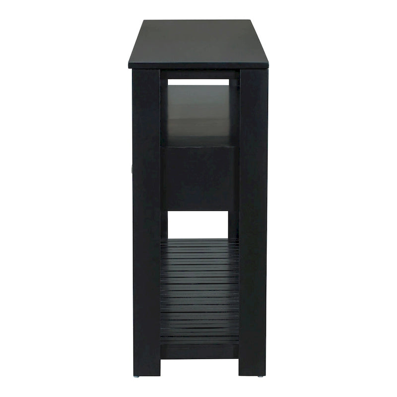 62,2 Table console moderne avec 4 tiroirs et 2 étagères