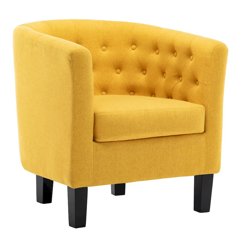 Fauteuil club capitonné en tissu