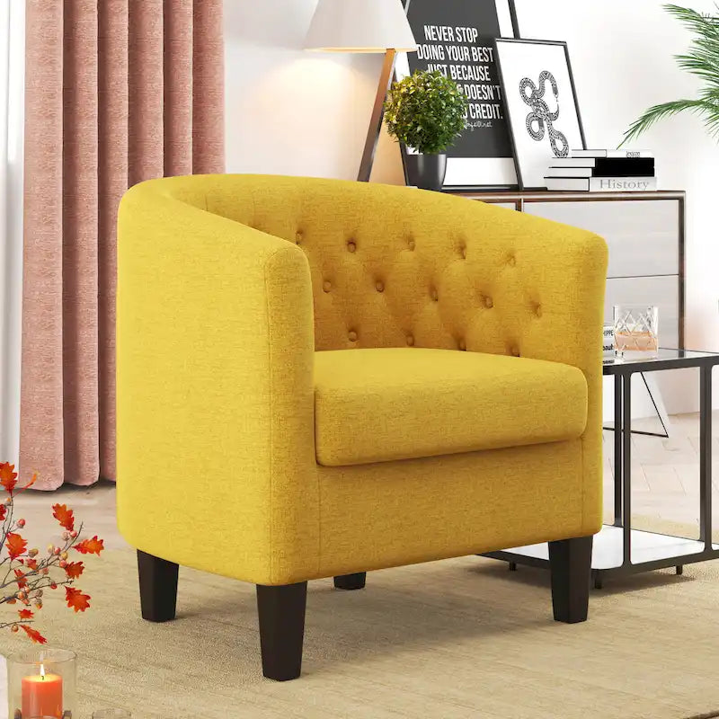 Fauteuil club capitonné en tissu
