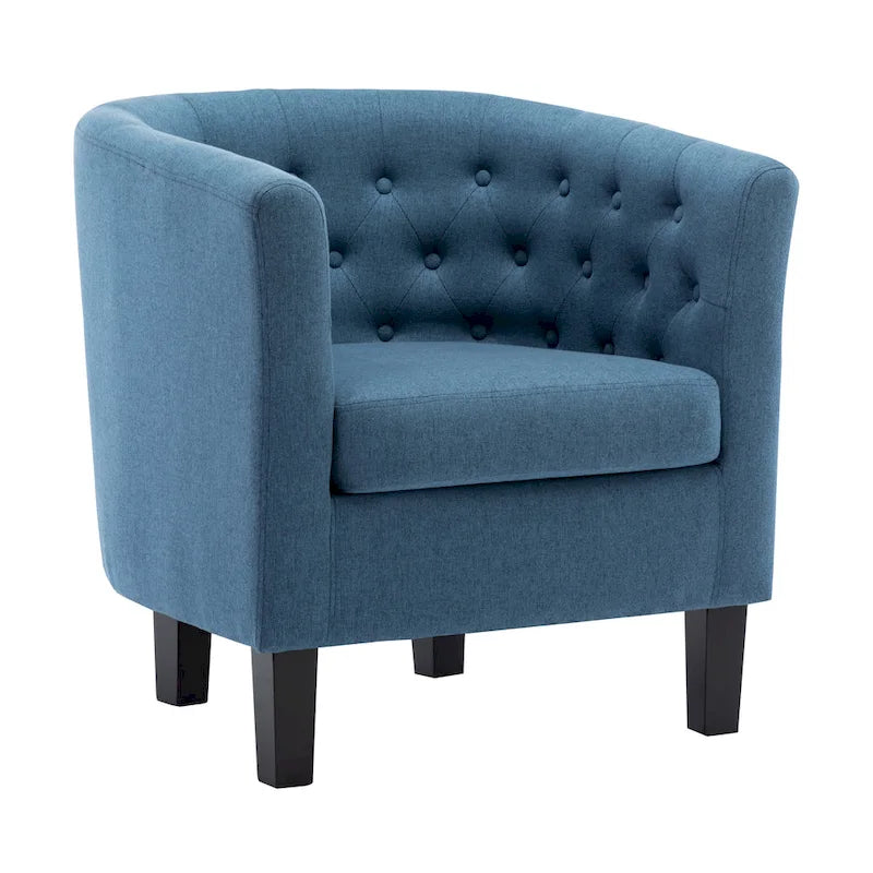 Fauteuil club capitonné en tissu