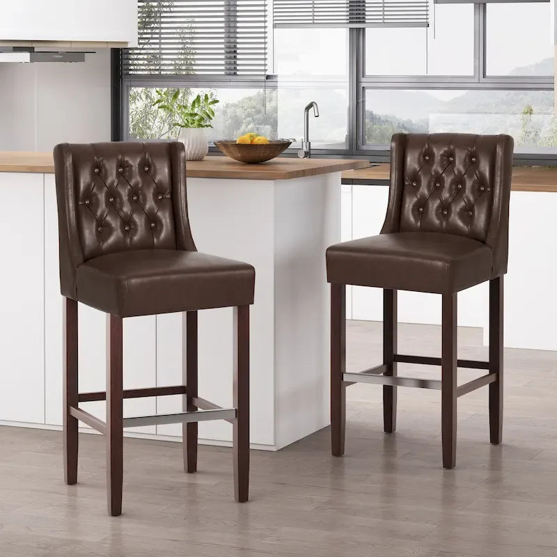 Tabourets de bar modernes avec dossier (Lot de 2)