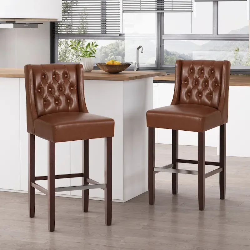 Tabourets de bar modernes avec dossier (Lot de 2)