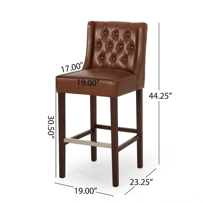 Tabourets de bar modernes avec dossier (Lot de 2)