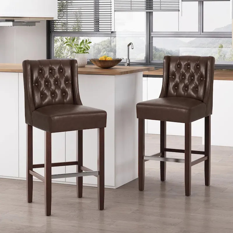 Tabourets de bar modernes avec dossier (Lot de 2)