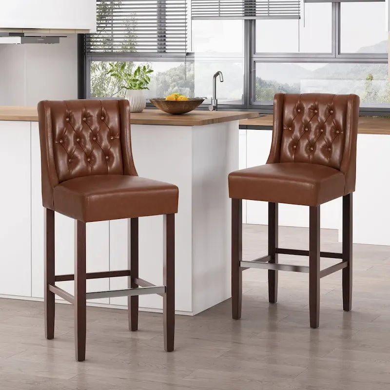 Tabourets de bar modernes avec dossier (Lot de 2)