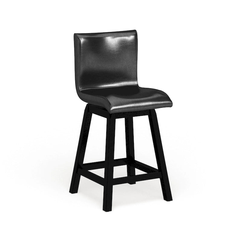 Tabourets de bar pivotants noirs modernes (Lot de 2)