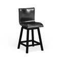 Tabourets de bar pivotants noirs modernes (Lot de 2)