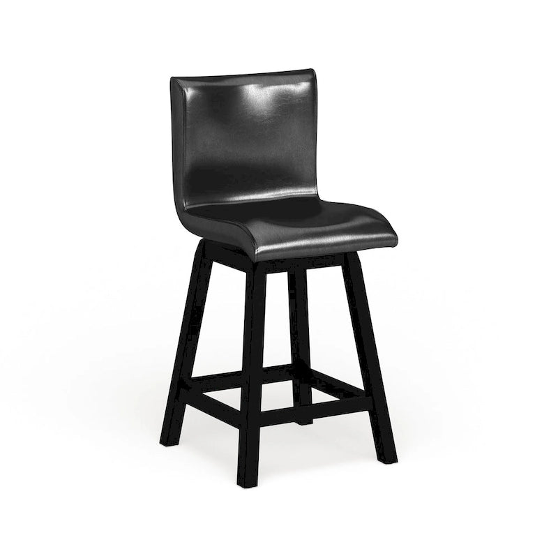 Tabourets de bar pivotants noirs modernes (Lot de 2)