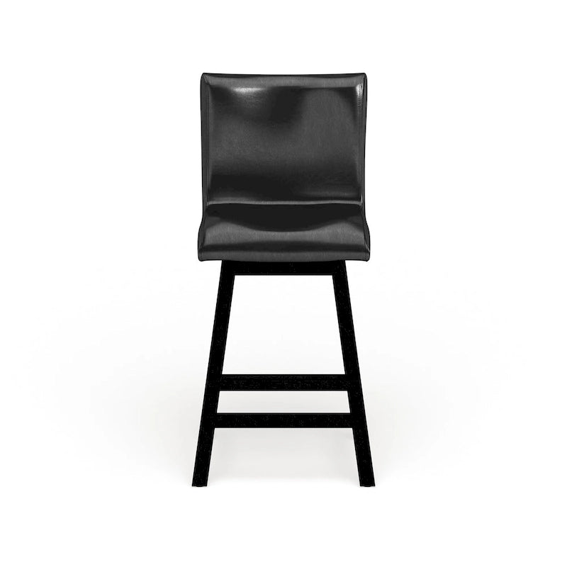 Tabourets de bar pivotants noirs modernes (Lot de 2)
