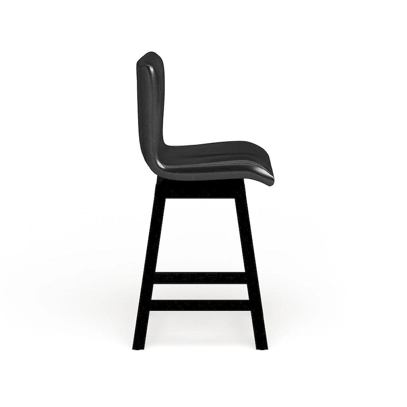 Tabourets de bar pivotants noirs modernes (Lot de 2)