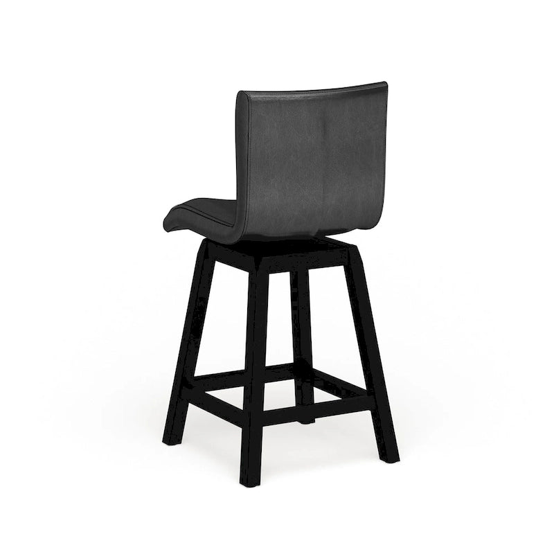 Tabourets de bar pivotants noirs modernes (Lot de 2)