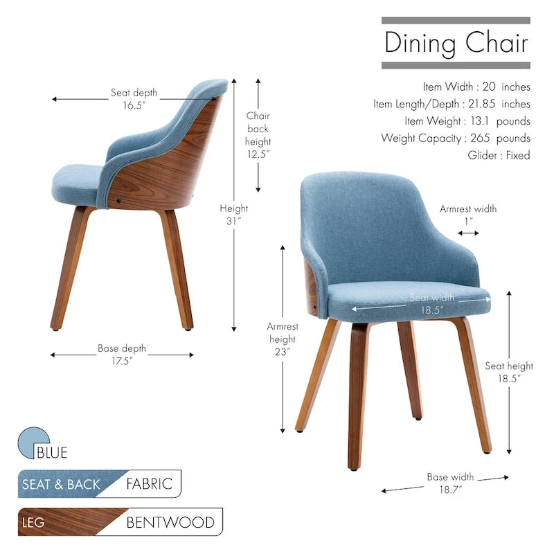 Chaises de salle à manger tapissées (lot de 2)