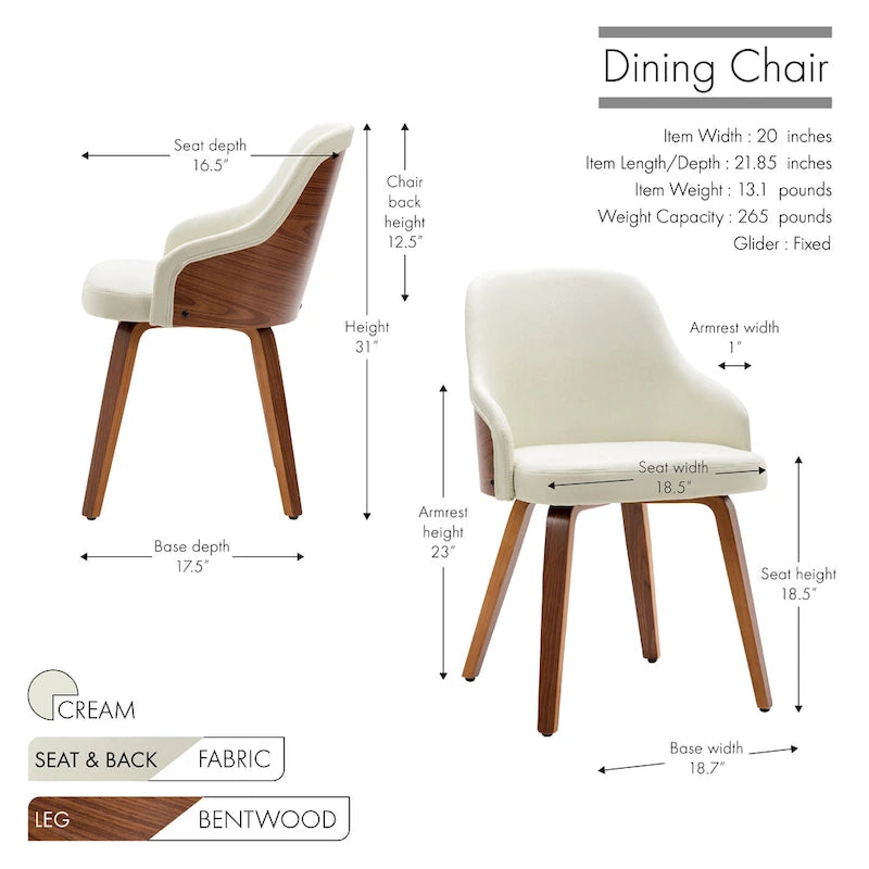 Chaises de salle à manger tapissées (lot de 2)