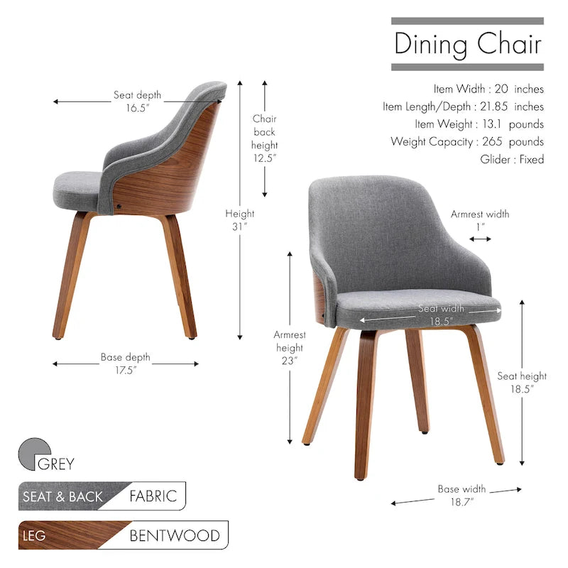 Chaises de salle à manger tapissées (lot de 2)