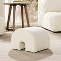 Pouffe Ottoman Arqué 16, Rembourré en Fausse Fourrure Sherpa Bouclée