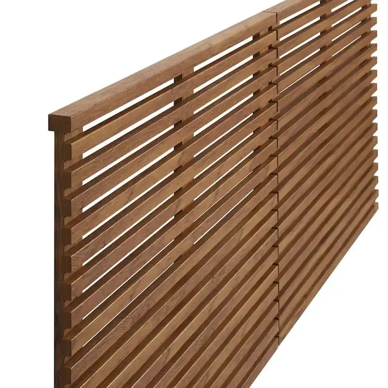 Tête de lit flottante King Size en noyer de style moderne du milieu du siècle