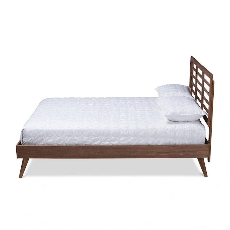 Lit plateforme en bois style moderne du milieu du siècle