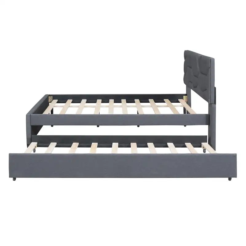 Lit plateforme rembourré grand format