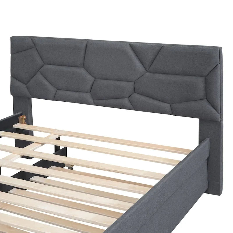 Lit plateforme rembourré grand format