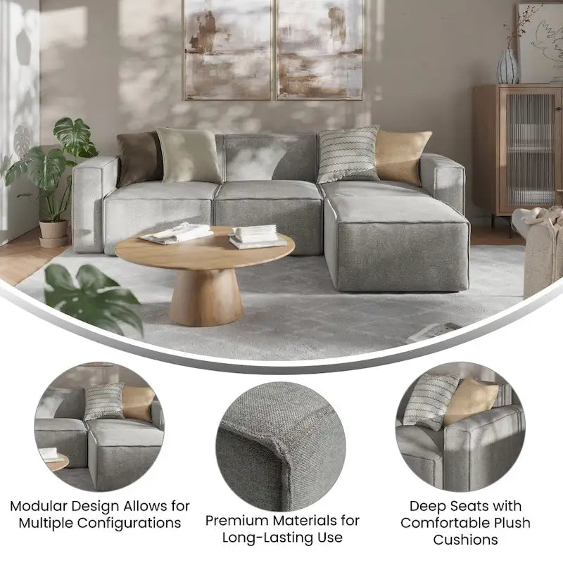 Canapé modulaire moderne avec repose-pieds