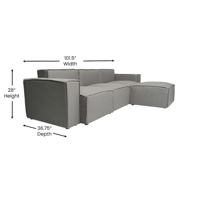Canapé modulaire moderne avec repose-pieds