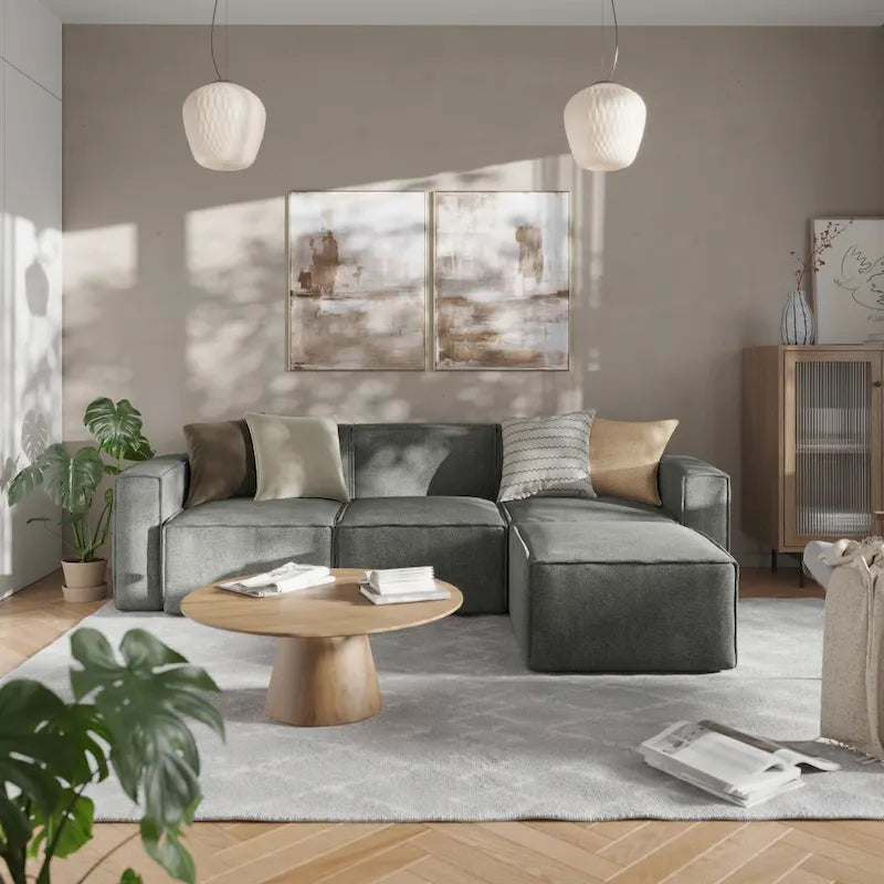 Canapé modulaire moderne avec repose-pieds