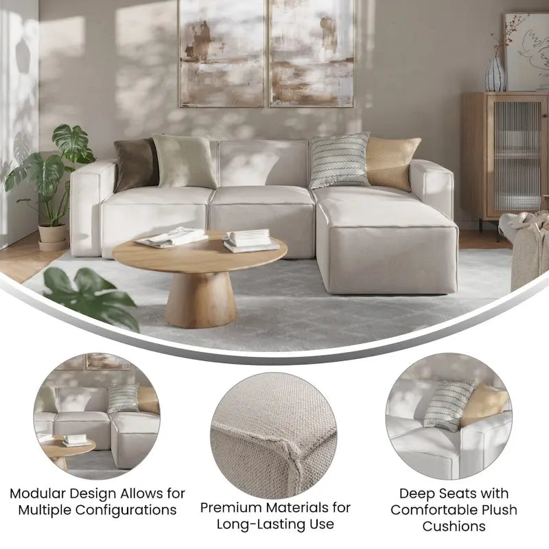 Canapé modulaire moderne avec repose-pieds