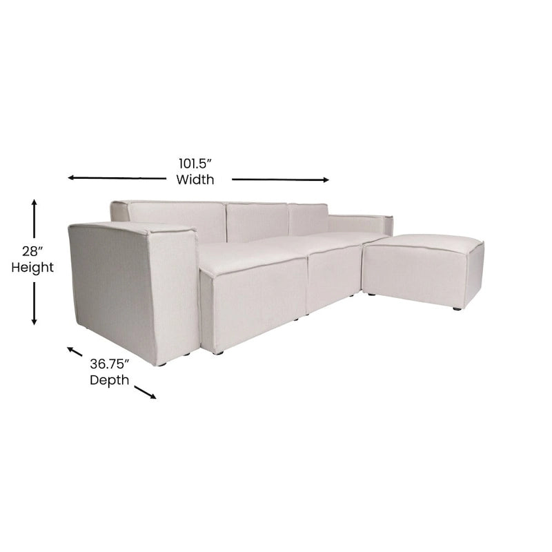 Canapé modulaire moderne avec repose-pieds