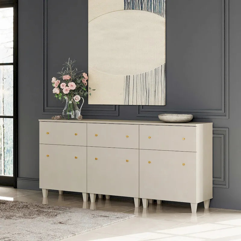 70.8 Sideboards Drawer Cabinet, 3-In-1 Kitchen Buffet Table