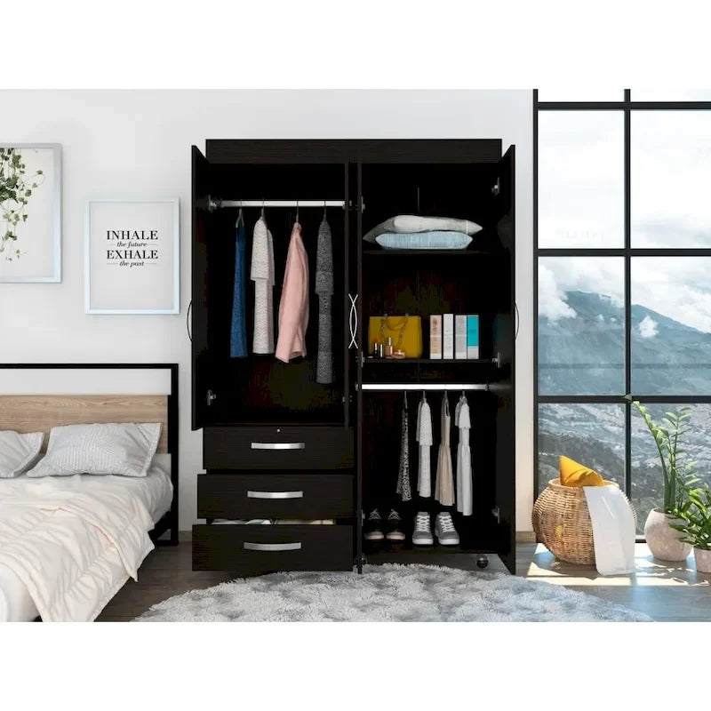 Armoire mobile avec tringles